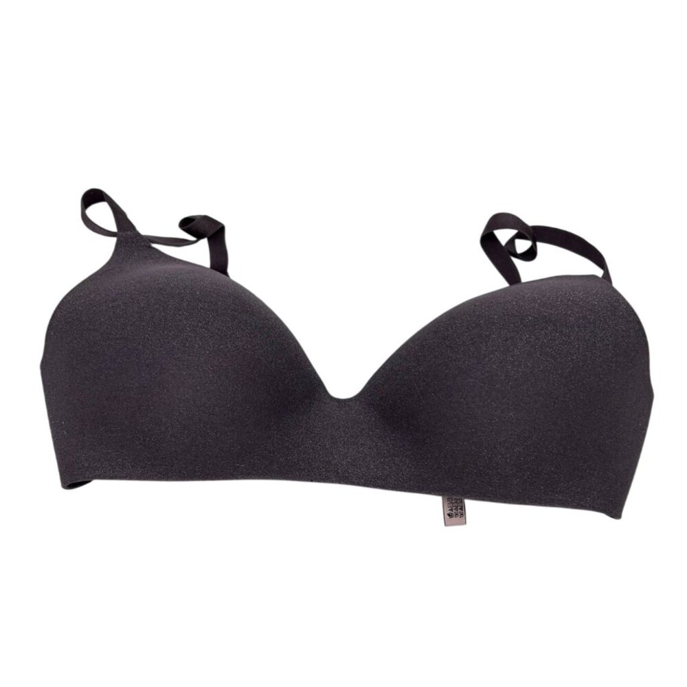Victorias Secret Womens Underwire Seamless Bra Size 36DD Gray Metallic Plunge